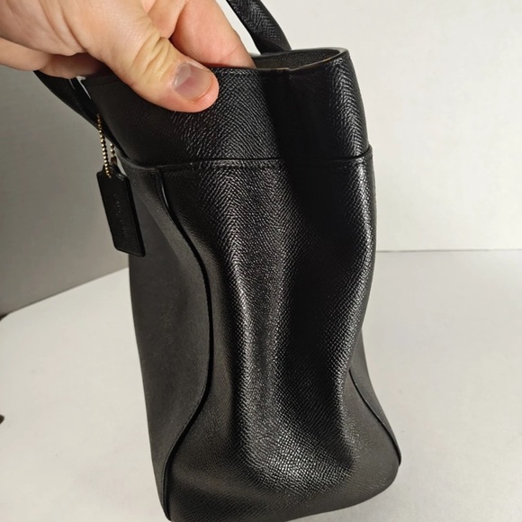 Coach Black Casey Tote Bag Crossgrain Leather Cowhide Shoulder Bag - Picture 6 of 8